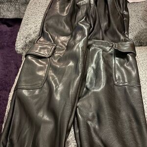 Eyeshadow Kids Faux Leather Pants - Black